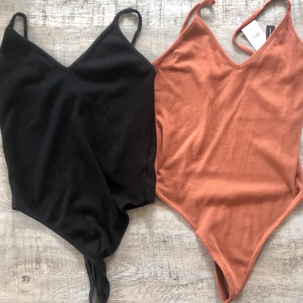 Two for One BP Ribbed Thong Bodysuits